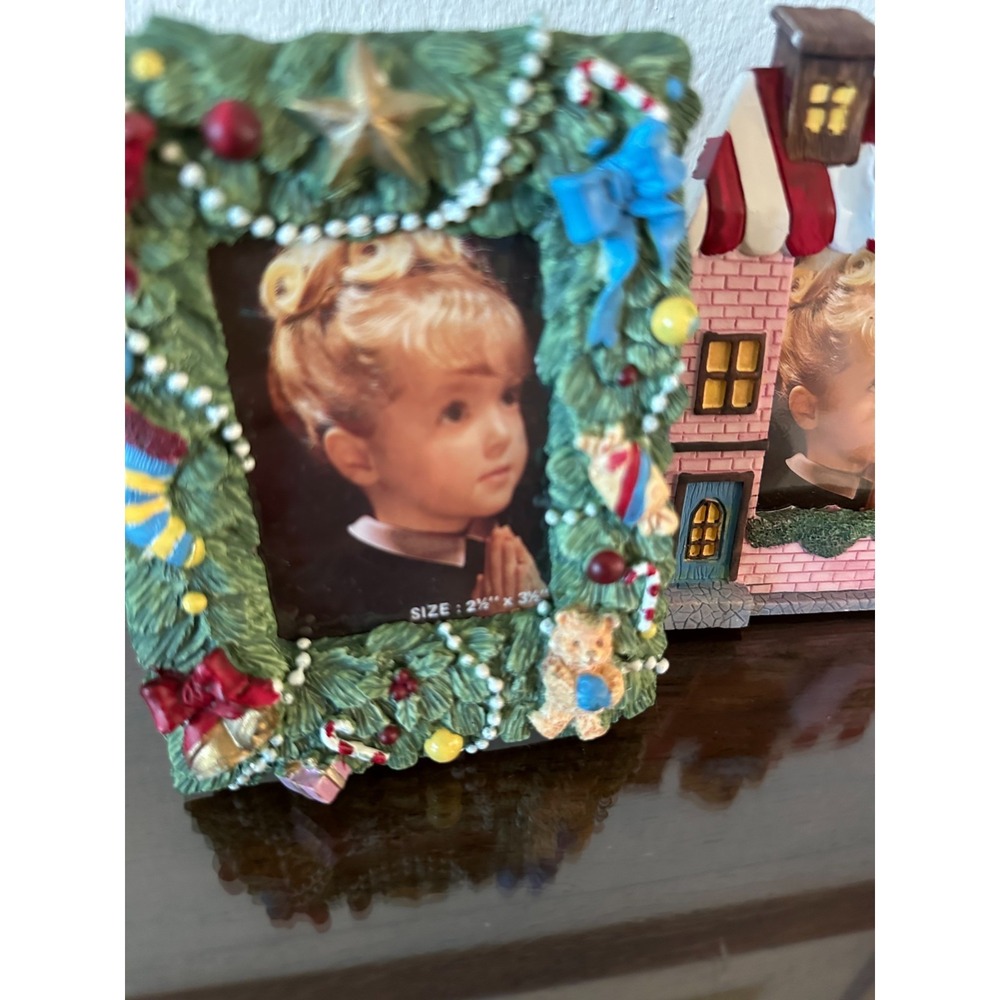 6 Christmas 3D Picture Picture Resin Frame Tree & Toys Fits 2.5x3.5 Photo - Picture 8 of 8
